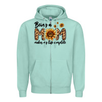 Seafoam being a mom makes my life complete Zipper Hoodie - MaliasSmallBusiness