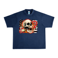 Navy firefighter skull Urban Heavy Tee - AdoDesignShop