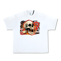 White firefighter skull Urban Heavy Tee - AdoDesignShop