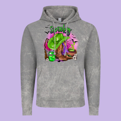 Spooky Cowgirl  Halloween Vintage Hoodie Designed By Adodesignshop