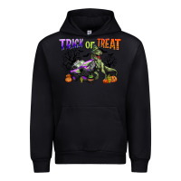 Black trick or treat with monster truck and t rex Urban Hoodie - CowGirlArtShop