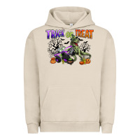 Pigment French Oak trick or treat with monster truck and t rex Urban Hoodie - CowGirlArtShop