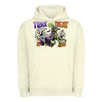 Pigment Pistachio trick or treat with monster truck and t rex Urban Hoodie - CowGirlArtShop