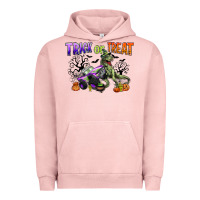Pigment Salmon trick or treat with monster truck and t rex Urban Hoodie - CowGirlArtShop
