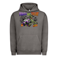 Pigment Tornado trick or treat with monster truck and t rex Urban Hoodie - CowGirlArtShop