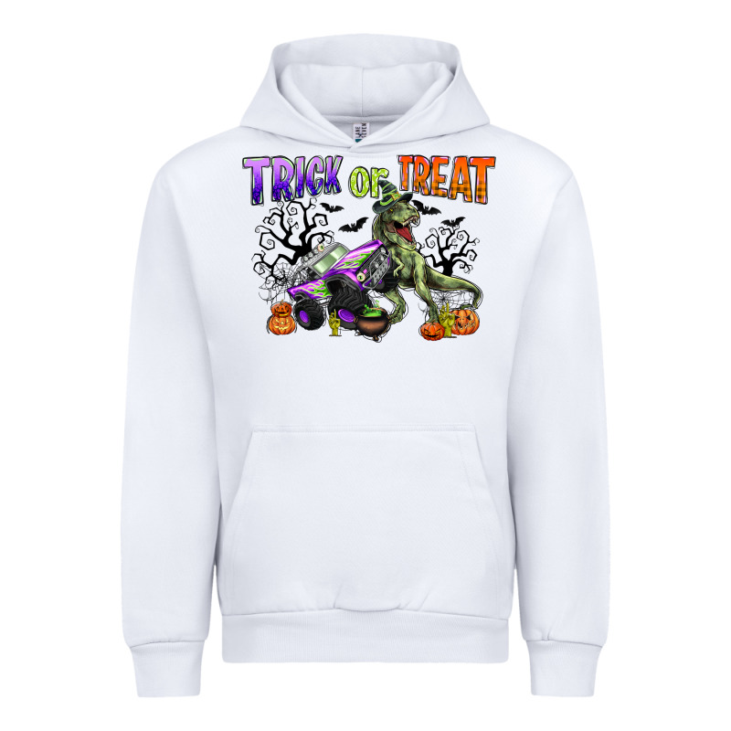 Trick Or Treat With Monster Truck And T Rex Urban Hoodie by CowGirlArtShop | Teevron