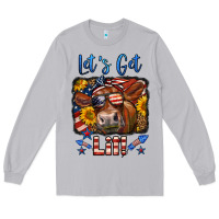 Moon Dust let's get lit 4th of july cow Long Sleeve Tee - LillyAllenDesigns