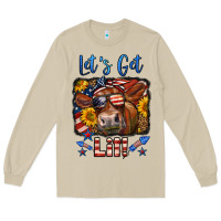 Mushroom let's get lit 4th of july cow Long Sleeve Tee - LillyAllenDesigns