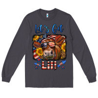 Smoke let's get lit 4th of july cow Long Sleeve Tee - LillyAllenDesigns