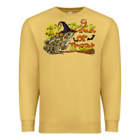 Antique Gold Trick Or Treat With Frog Premium Sweatshirt - LillyAllenDesigns