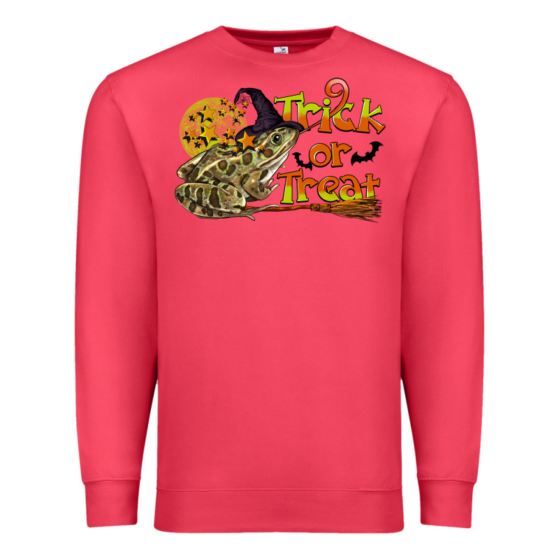 Trick Or Treat With Frog Premium Sweatshirt by LillyAllenDesigns | Teevron