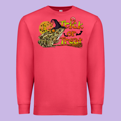 Trick Or Treat With Frog Premium Sweatshirt Designed By Lillyallendesigns