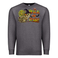 Charcoal Heather Trick Or Treat With Frog Premium Sweatshirt - LillyAllenDesigns