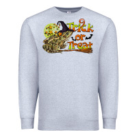 Heather Grey Trick Or Treat With Frog Premium Sweatshirt - LillyAllenDesigns