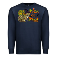 Navy Trick Or Treat With Frog Premium Sweatshirt - LillyAllenDesigns