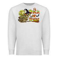 Oatmeal Heather Trick Or Treat With Frog Premium Sweatshirt - LillyAllenDesigns