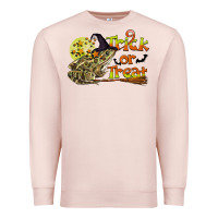 Pale Pink Trick Or Treat With Frog Premium Sweatshirt - LillyAllenDesigns