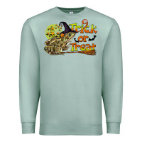 Seafoam Trick Or Treat With Frog Premium Sweatshirt - LillyAllenDesigns