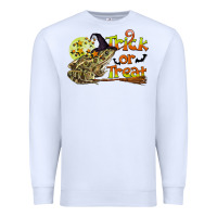 White Trick Or Treat With Frog Premium Sweatshirt - LillyAllenDesigns