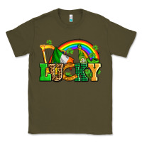Army Green lucky with st patricks elements Classic Tee - AdoDesignShop