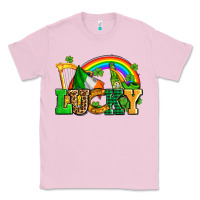 Bubblegum Pink lucky with st patricks elements Classic Tee - AdoDesignShop