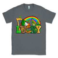 Charcoal Heather lucky with st patricks elements Classic Tee - AdoDesignShop
