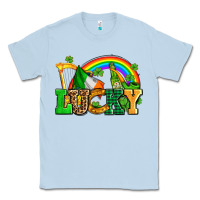 Dusty Blue lucky with st patricks elements Classic Tee - AdoDesignShop