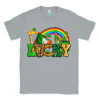 Heather Grey lucky with st patricks elements Classic Tee - AdoDesignShop