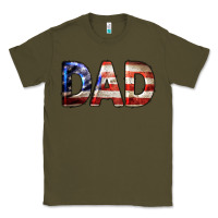 Army Green American Flag Dad 4th of July Classic Tee - LillyAllenDesigns