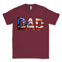 Burgundy American Flag Dad 4th of July Classic Tee - LillyAllenDesigns
