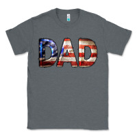 Charcoal Heather American Flag Dad 4th of July Classic Tee - LillyAllenDesigns
