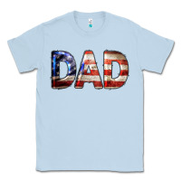 Dusty Blue American Flag Dad 4th of July Classic Tee - LillyAllenDesigns