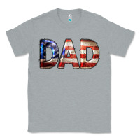 Heather Grey American Flag Dad 4th of July Classic Tee - LillyAllenDesigns