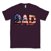 Plum American Flag Dad 4th of July Classic Tee - LillyAllenDesigns