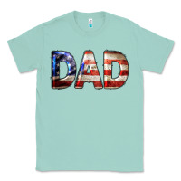 Seafoam American Flag Dad 4th of July Classic Tee - LillyAllenDesigns