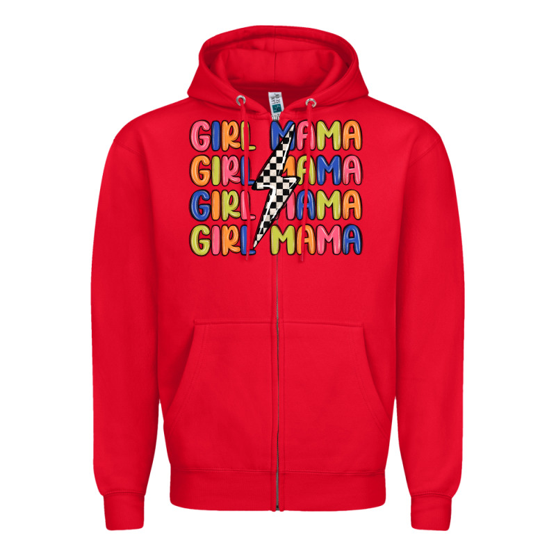 Girl Mama Lightning Bolt Zipper Hoodie by MaliasSmallBusiness | Teevron