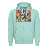 Seafoam girl mama lightning bolt Zipper Hoodie - MaliasSmallBusiness