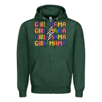 Sports Green girl mama lightning bolt Zipper Hoodie - MaliasSmallBusiness