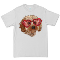 Dove Grey toy poodle with love glasses Premium Tee - RanaPortraitStore