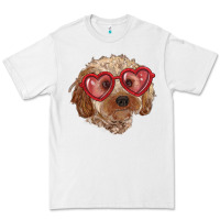 White toy poodle with love glasses Premium Tee - RanaPortraitStore