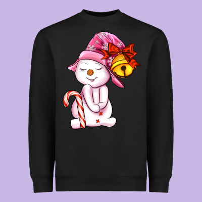 Winter Pink Snowman Heavyweight Sweatshirt Designed By Adodesignshop