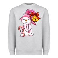 Heather Grey winter pink snowman Heavyweight Sweatshirt - AdoDesignShop