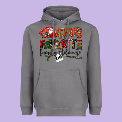 Santa's Favorite Family Advocate Heavyweight Hoodie Designed By Lillyallendesigns