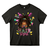 Asphalt afro locs hair stylist messy bun tbw Heavy Core Tee - texasbilliewilder