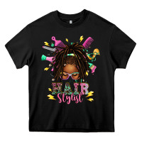 Black afro locs hair stylist messy bun tbw Heavy Core Tee - texasbilliewilder