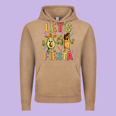 Let's Fiesta Taco Vintage Hoodie Designed By Jahusdesignshop