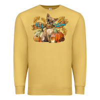 Antique Gold Hello Autumn With Chihuahua Dog Premium Sweatshirt - LillyAllenDesigns