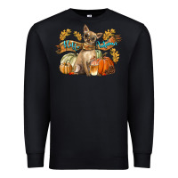 Black Hello Autumn With Chihuahua Dog Premium Sweatshirt - LillyAllenDesigns