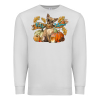 Dove Grey Hello Autumn With Chihuahua Dog Premium Sweatshirt - LillyAllenDesigns