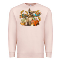 Pale Pink Hello Autumn With Chihuahua Dog Premium Sweatshirt - LillyAllenDesigns